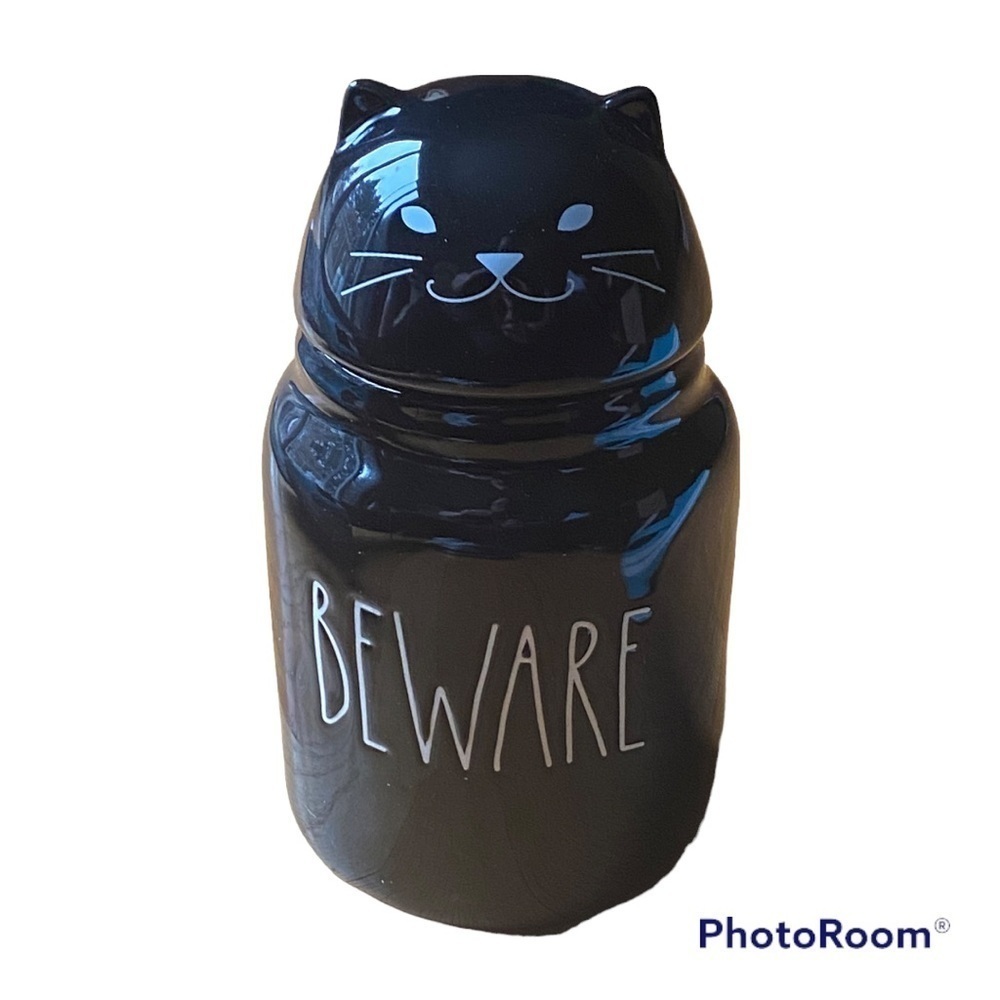 Beware Cat Canister with lid